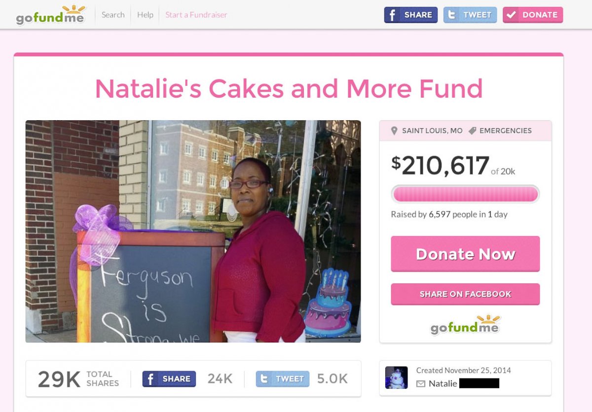 PHOTO: The GoFundMe page for Natalie's Cakes and More. 