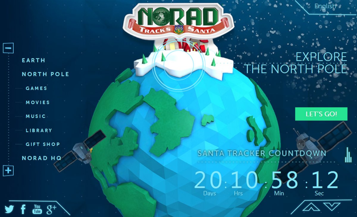 PHOTO: The NORAD Tracks Santa website, seen in a screen grab made on Dec. 3, 2014, displays a countdown until Christmas Eve.