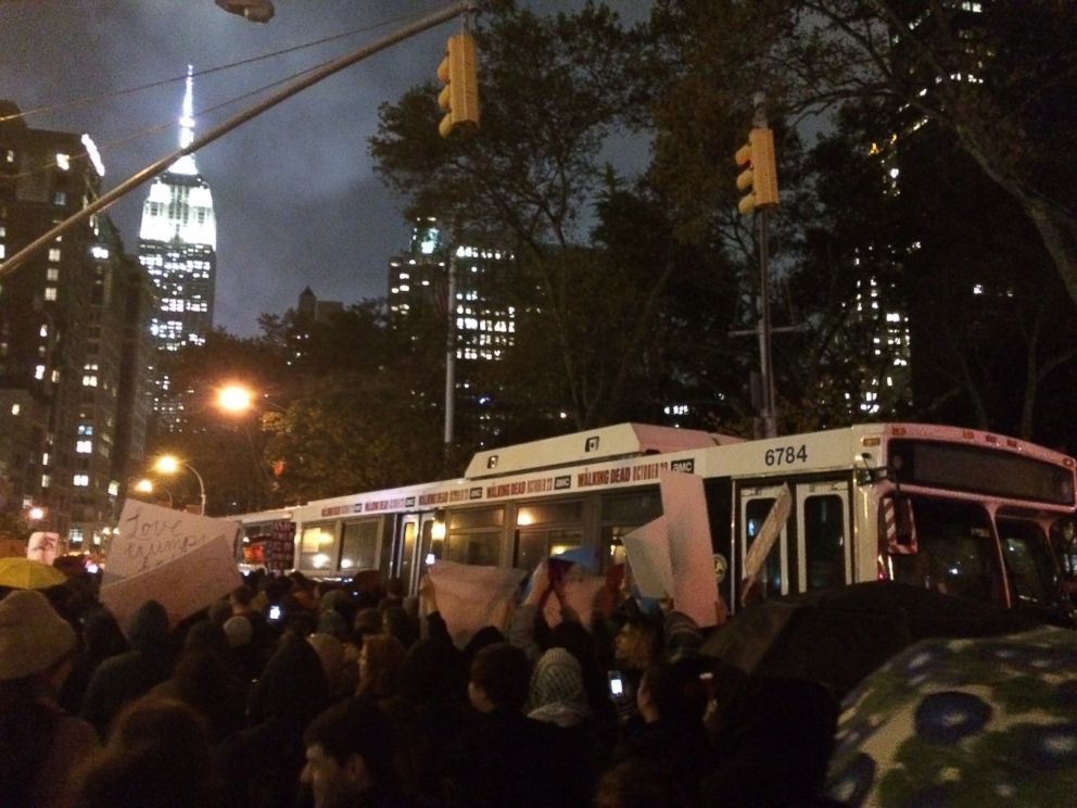 PHOTO: Protesters in Union Square in lower Manhattan protest president-elect Donald Trump.