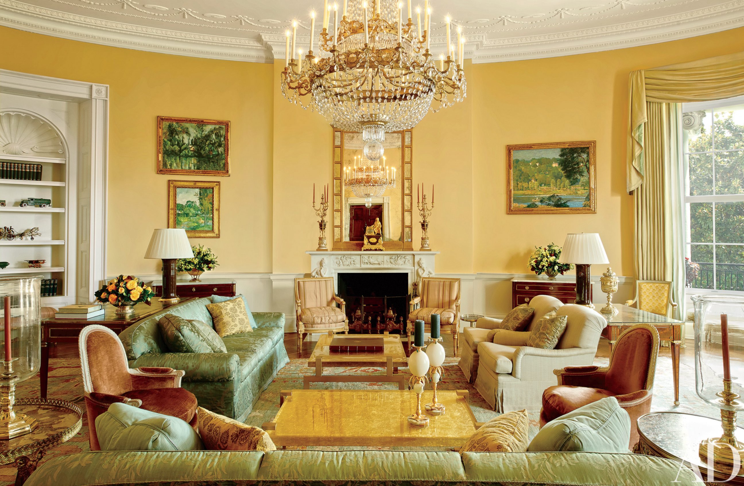 PHOTO: The Yellow Oval Room has been used as a formal living room and also as a private sitting room. Architectural Digest's December issue features a look inside the White House and the Obama family's private quarters.