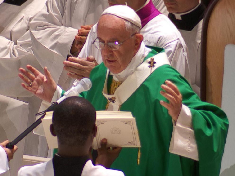 PHOTO: Pope Francis is pictured at Madison Square Garden in New York City on Sept. 25, 2015.