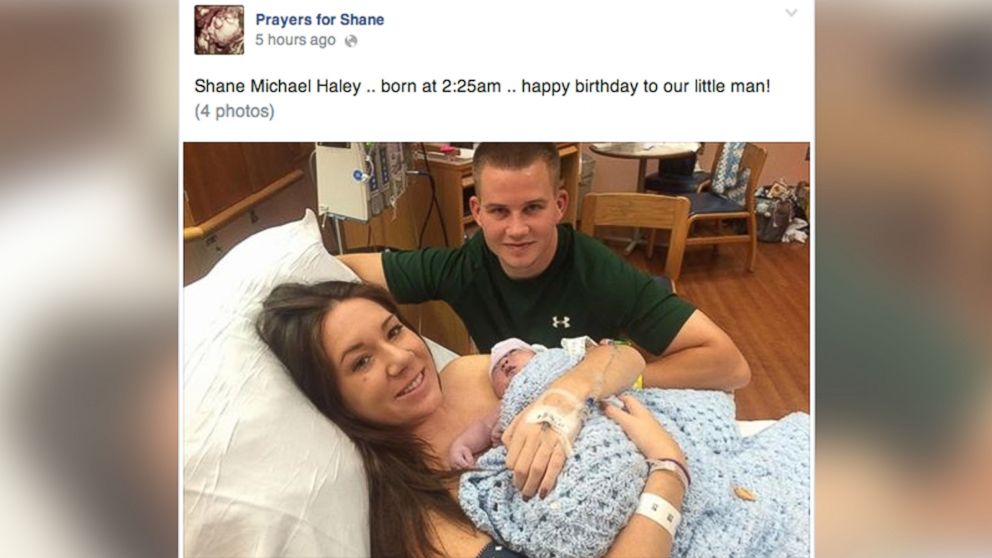 Jenna and Dan Haley posted this photo of their newborn, Shane Haley, to their "Prayers for Shane" Facebook page, Oct. 9, 2014.
