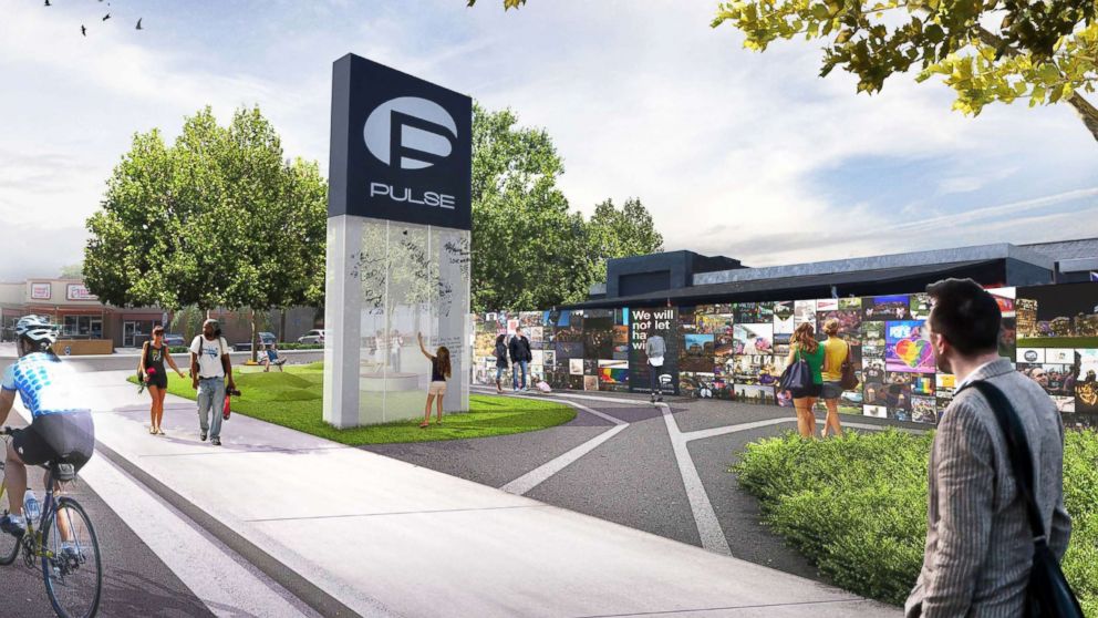 Construction on an interim memorial to honor the victims of the Pulse nightclub shooting massacre will begin Feb. 26, 2018. Here, a rendering of the memorial.