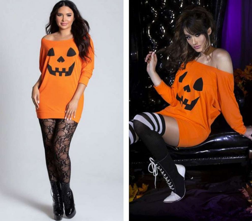 Yandy says it offers 'covered up' costumes as well, such as this pumpkin costume.