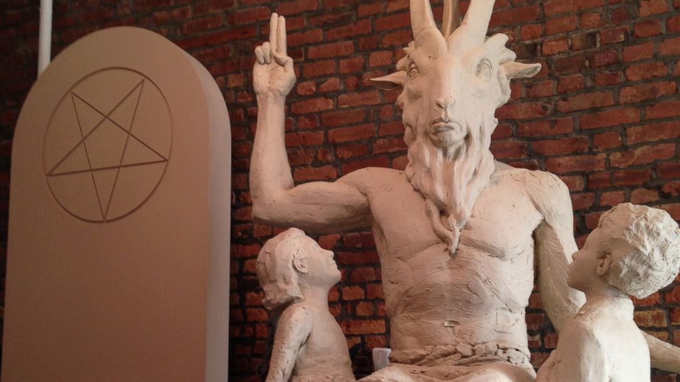 Unfinished statue of Satan as Baphomet, a "goat-headed, angel-winged, androgynous creature."