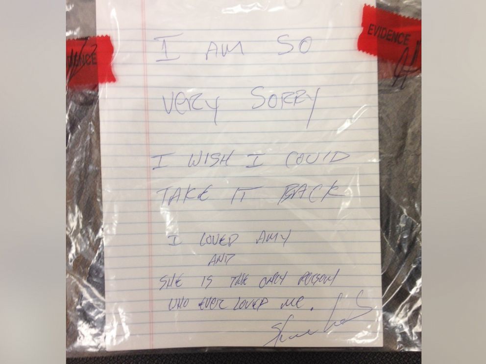PHOTO: The Gautier Police Department provided this photo of a note they say was discovered at the scene of a murder. The police said this was a handwritten note signed by the suspect, Shannon Lamb.