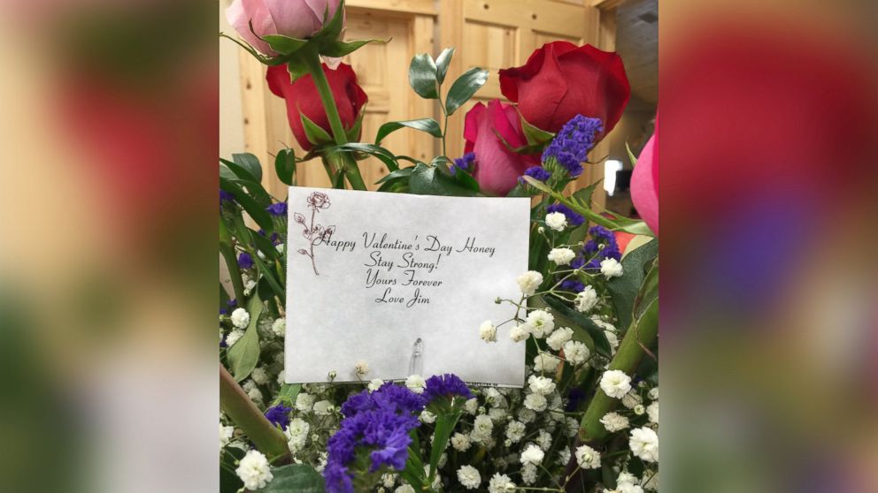 PHOTO: Jim Golay allegedly arranged to have these Valentine's Day flowers sent to his wife after his death.