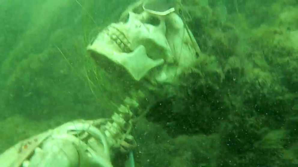 Authorities find fake skeletons underwater in Arizona. 