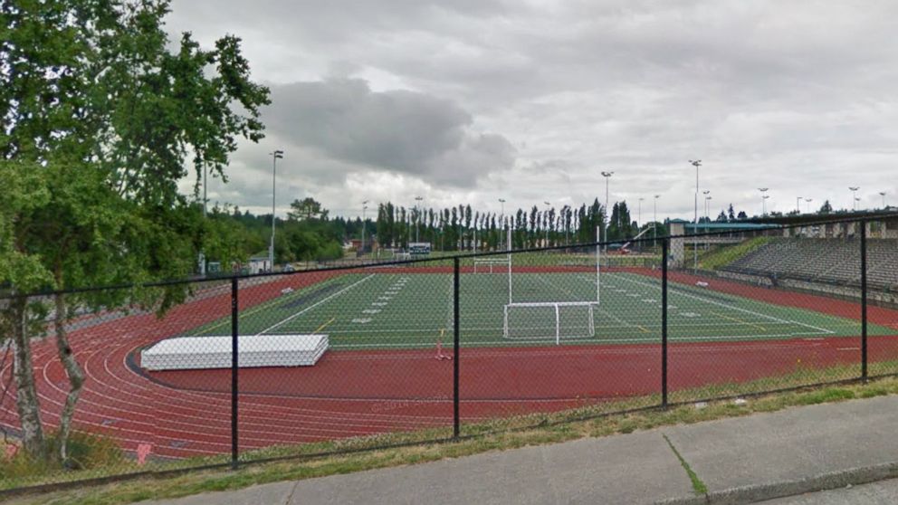 A Google Street View image shows the football field across from Chief Sealth High School in Seattle, Wash.