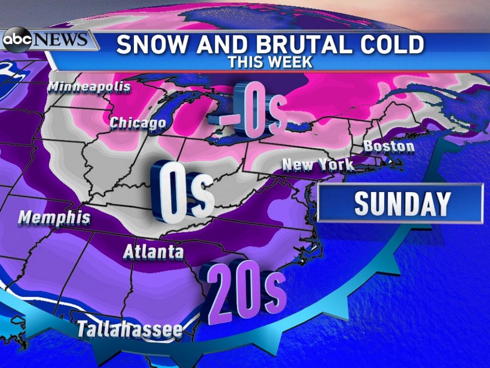 PHOTO: Another blast of snow followed by a second surge of arctic air, temperatures below zero from the Midwest to Northeast