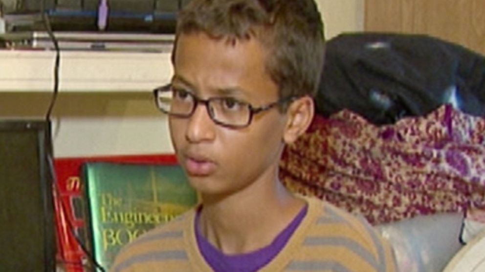 PHOTO:Ahmed Mohamed, 14, was detained by police after his school invention was mistaken for a bomb. 