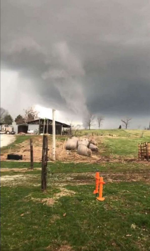 PHOTO: A screengrab from a video that a resident shot of a reported tornado near Alvaton, Kentucky.