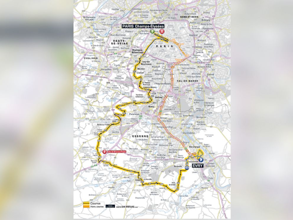 PHOTO: The men's course for the Tour de France. 