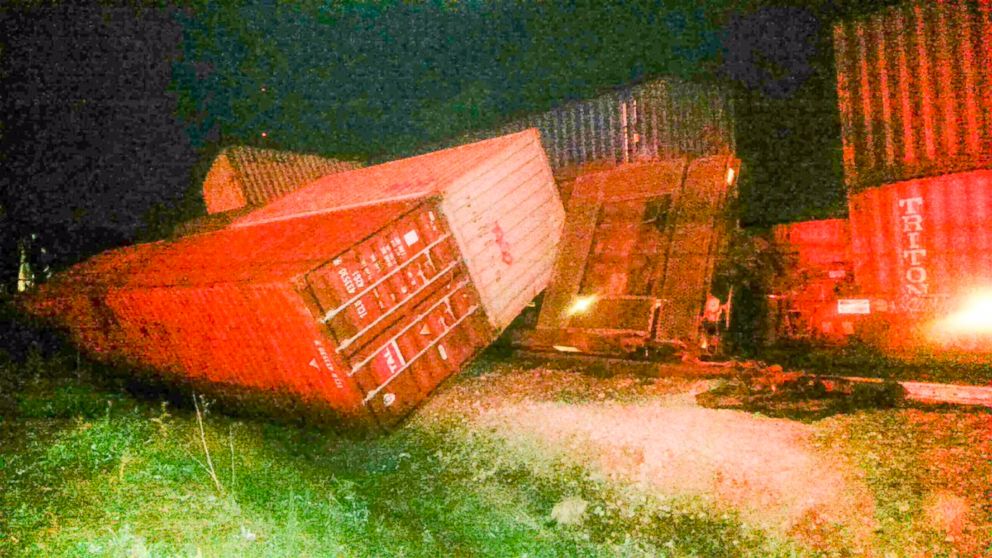 PHOTO: A Norfolk Southern train derailed in Knoxville, Tennessee on October 21, 2017.