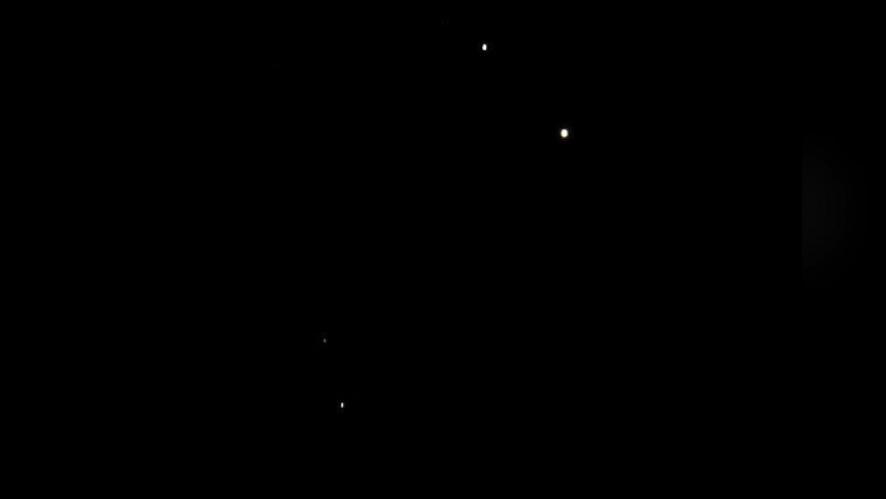 PHOTO: The planetary trio of Venus, Jupiter and Mars as seen from Monterey, Calif. on Oct. 26. 