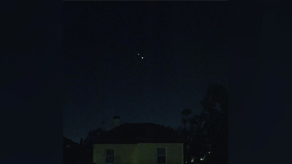 PHOTO: The planetary trio of Venus, Jupiter and Mars as seen from Rancho Cucamonga, Calif. on Oct. 26. 