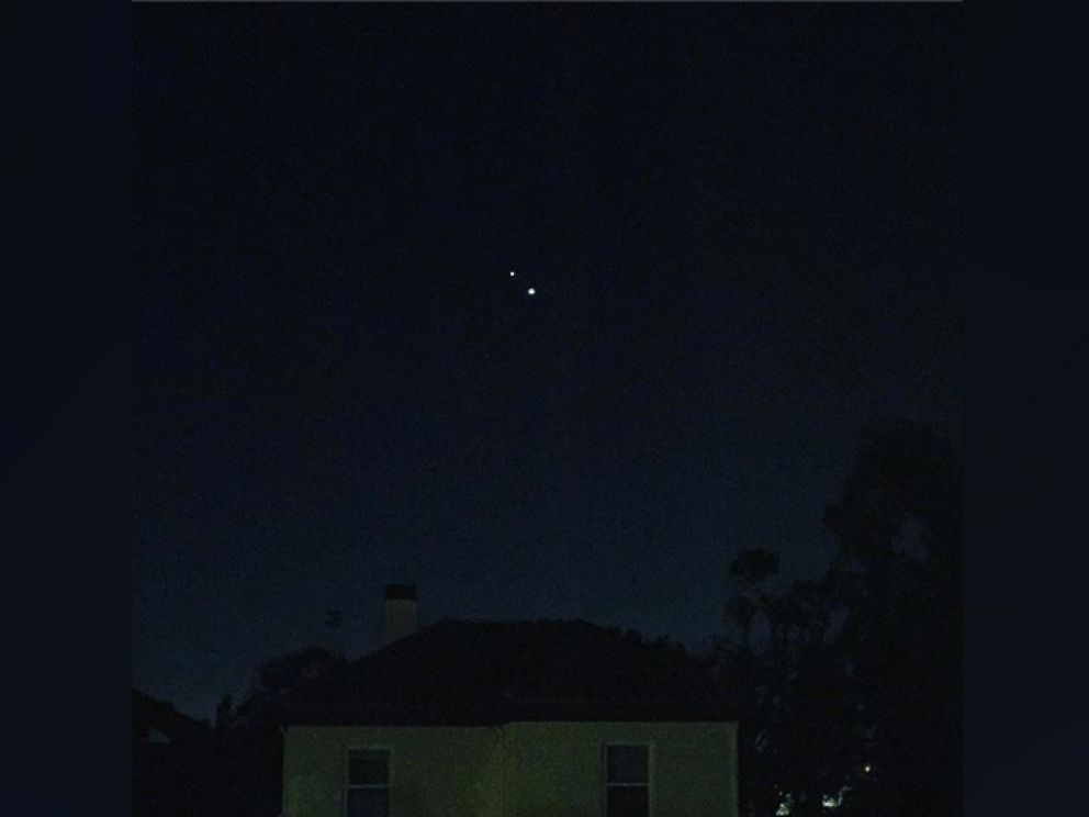 PHOTO: The planetary trio of Venus, Jupiter and Mars as seen from Rancho Cucamonga, Calif. on Oct. 26. 