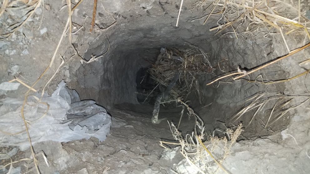 PHOTO: This tunnel, with a ladder inside, was found by U.S. Customs and Border Protection on August 26, 2017, near the Mexico border near San Diego. CBP said it was used to smuggle people into the country illegally.