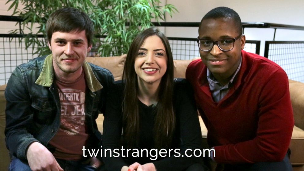 PHOTO: The "Twin Strangers" team members are pictured here. From left to right: Harry English, 21, Niamh Geaney, 26, Terence Manzanga, 22. 