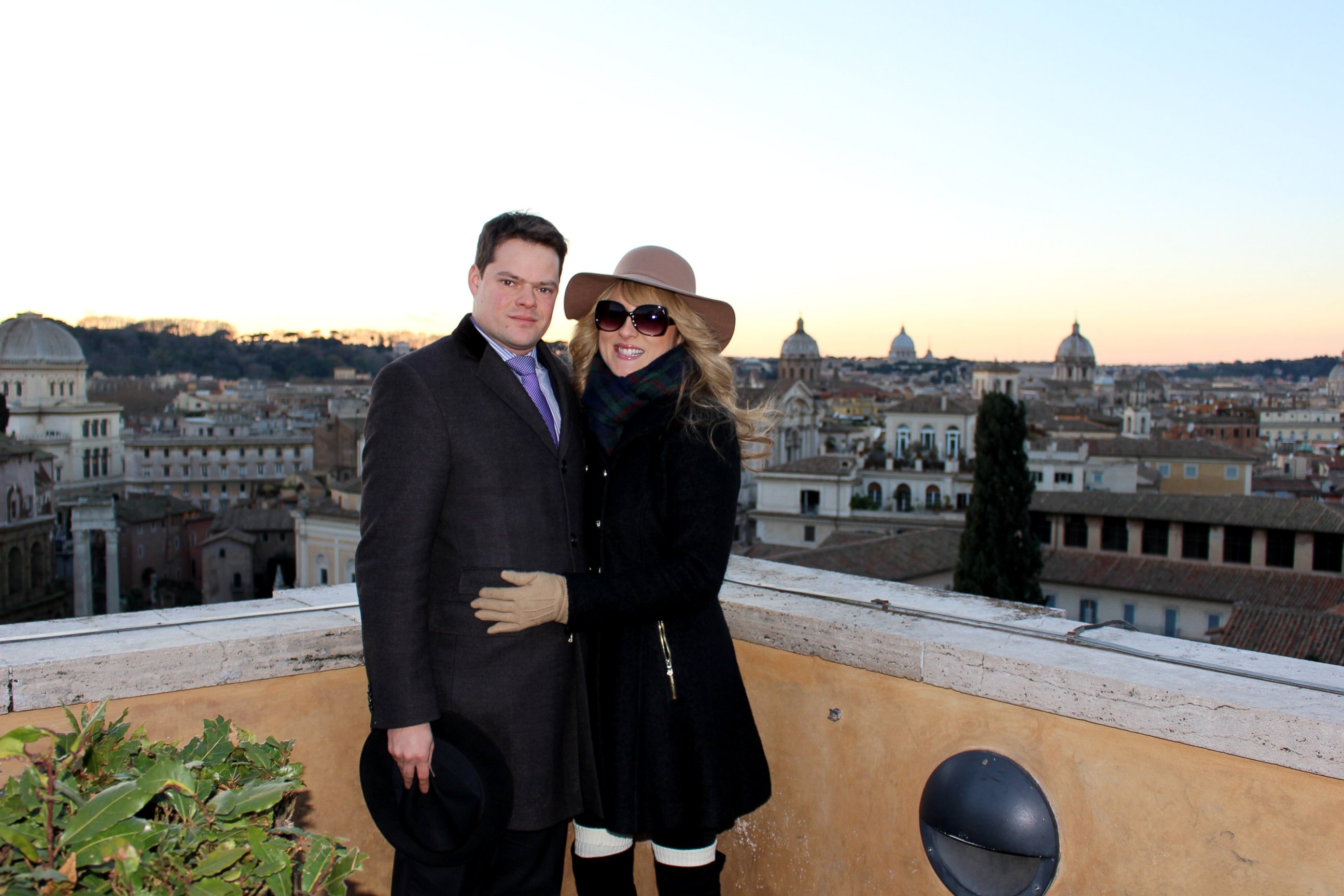 PHOTO: Jonathan Binaghi and Miranda Emde visiting each other in Rome.