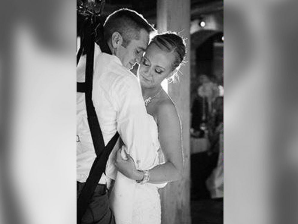 PHOTO: Joey Johnson, a paraplegic, surprised his new wife on their wedding day by standing for their first dance. 