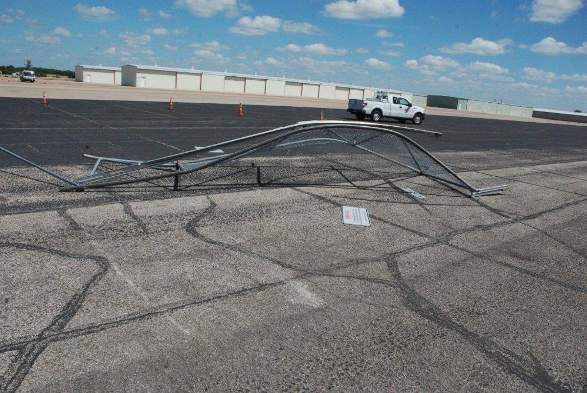 PHOTO: Waco Police Department uploaded this photo to their Facebook page on Sept. 17, 2015 with the caption, "As you can tell this wasn't just any gate. Damage done to Airport Security Gate after suspect crashes thru attempting to steal Lear Jet."