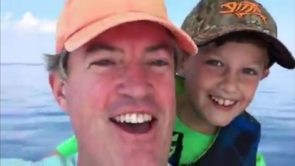PHOTO: Chris Curran was fishing with his 8-year-old son and his friend when a whale appeared next to their boat. 