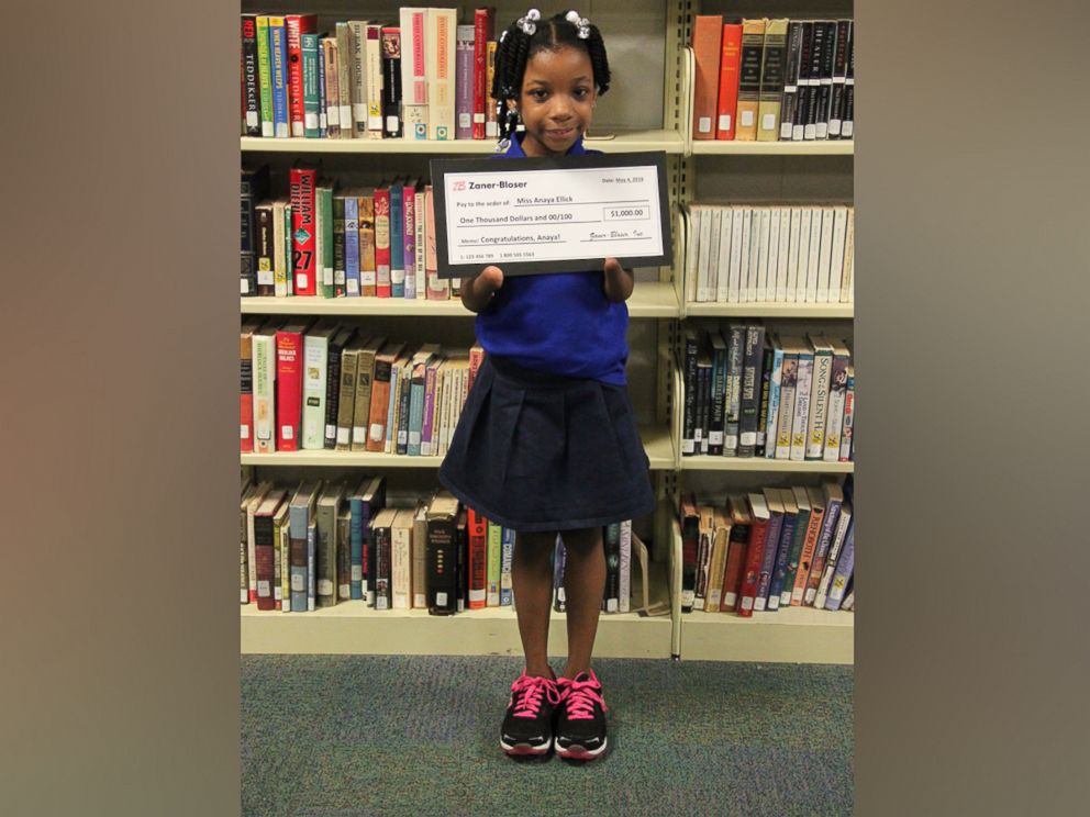 PHOTO: Virginia first-grader Anaya Ellick, 7, beat out 50 other contestants to win the 2016 the Nicholas Maxim Special Award for Excellence in Manuscript Penmanship.
