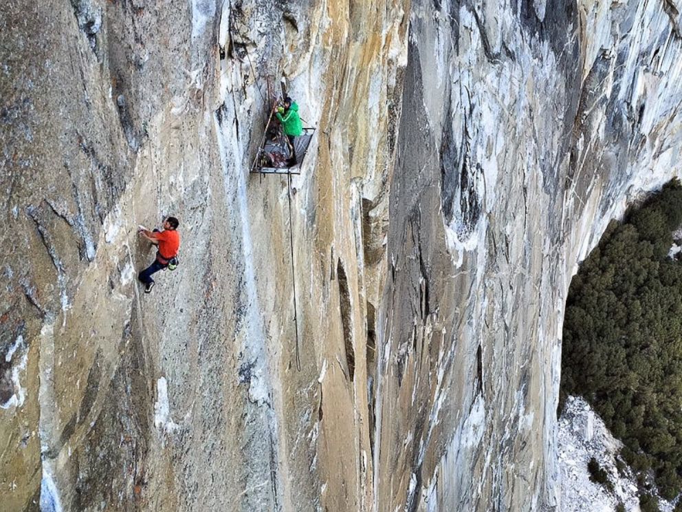 PHOTO: Kevin Jorgeson and Tommy Caldwell are seen in this undated photo climbing the face of El Capitan in Yosemite National Park, California. 