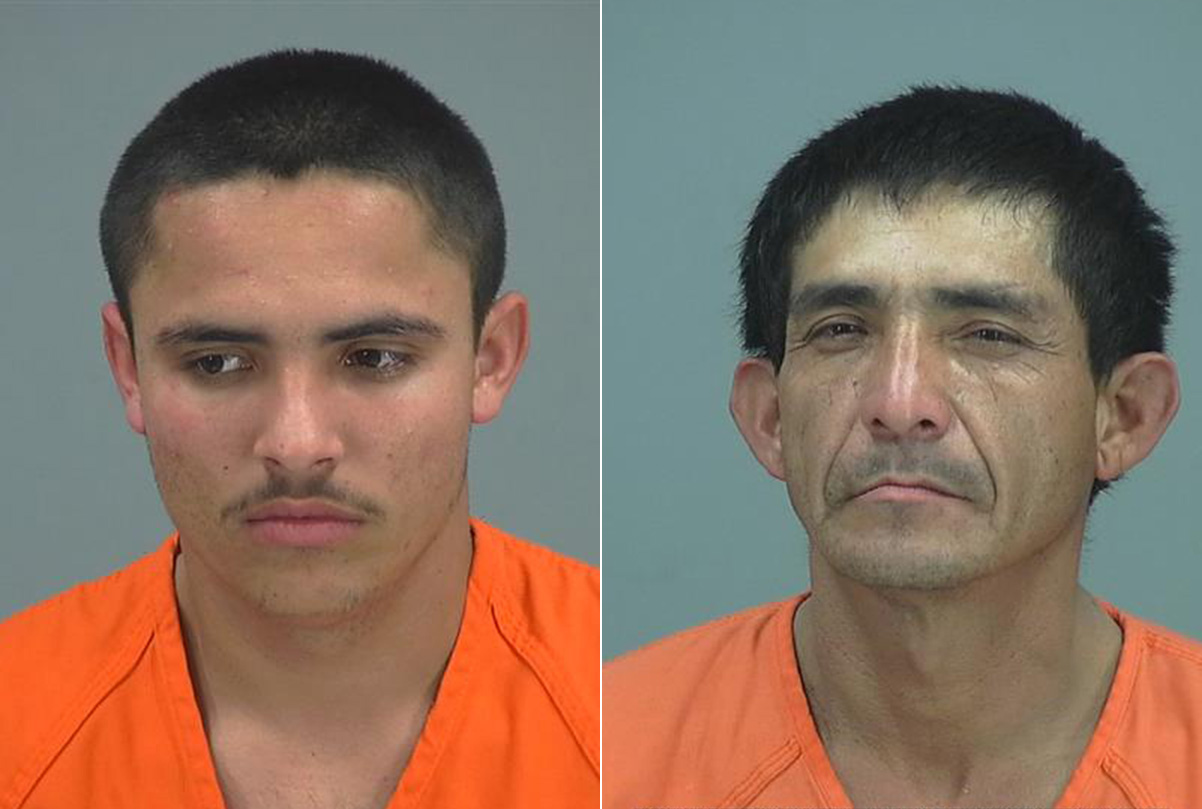 PHOTO: Juan Aguilar-Zavala, left, and Mario Perez-Pa, right, are pictured in their booking photos. 