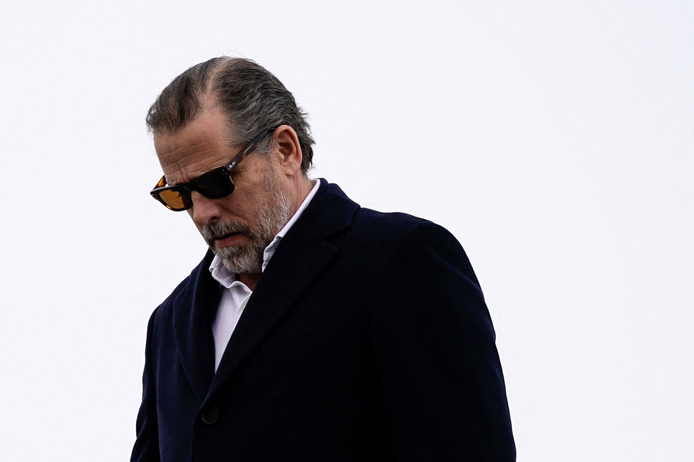 PHOTO: Hunter Biden disembarks from Air Force One at Hancock Field Air National Guard Base in Syracuse, New York, on Feb. 4, 2023.