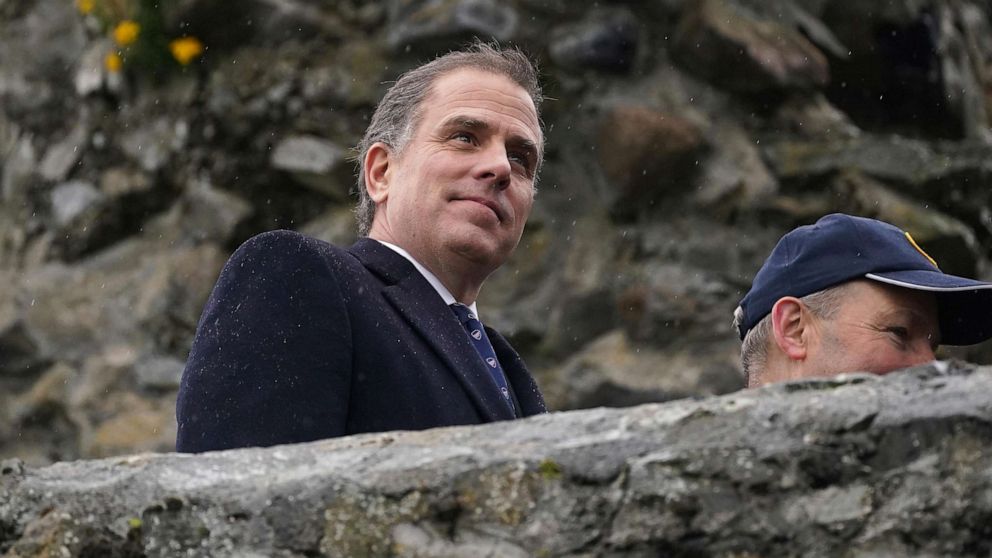 PHOTO: Hunter Biden is shown at Carlingford Castle, Co Louth, during his trip to Ireland, on April 12, 2023.