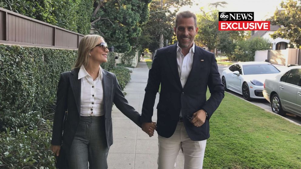 PHOTO: Melissa and Hunter Biden walking to Joe Biden’s fundraiser in Los Angeles (Hancock Park) last Friday.