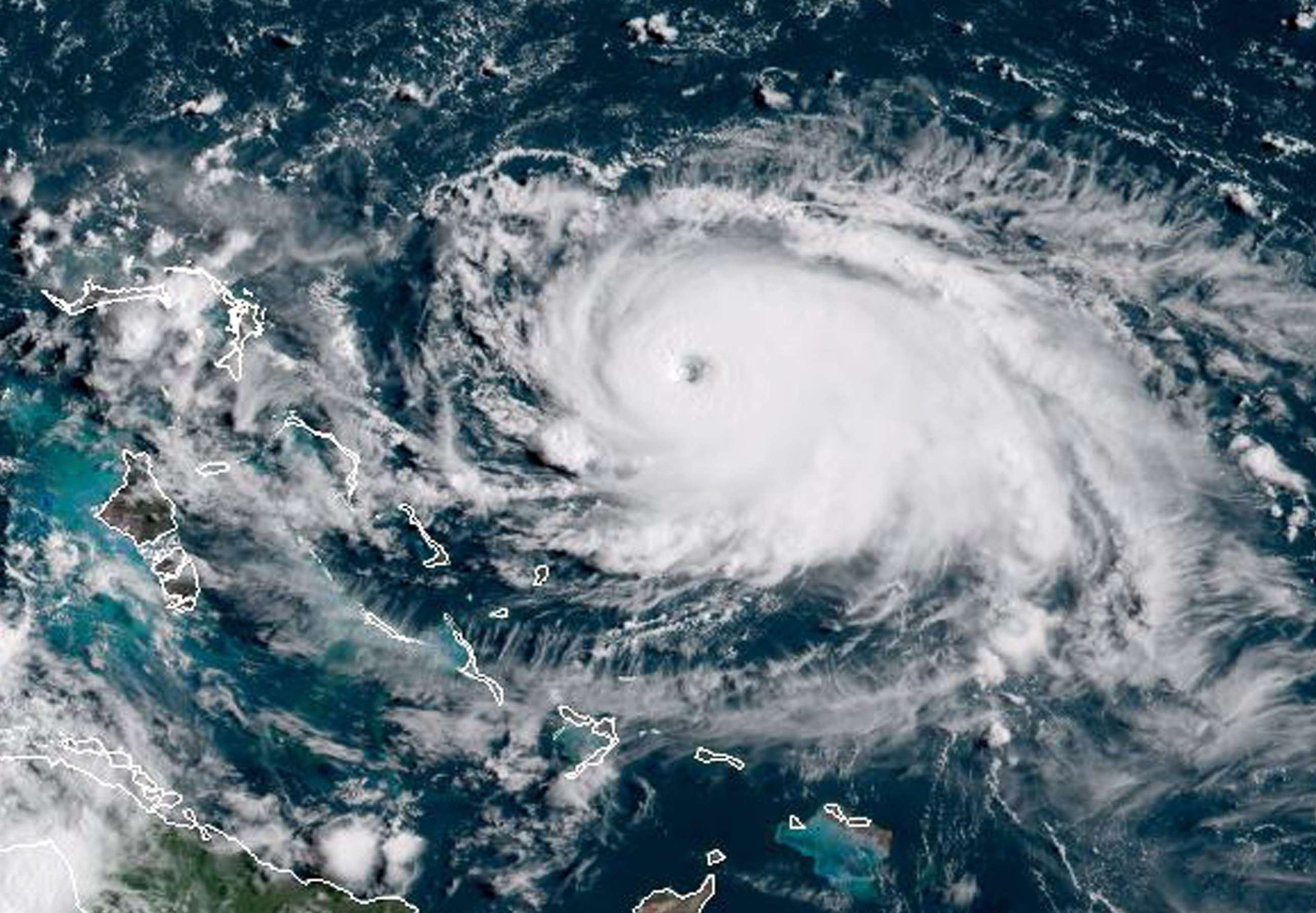PHOTO: This satellite image obtained from NOAA/RAMMB, shows Tropical Storm Dorian as it approaching the Bahamas and Florida at 13:430UTC on August 31, 2019.