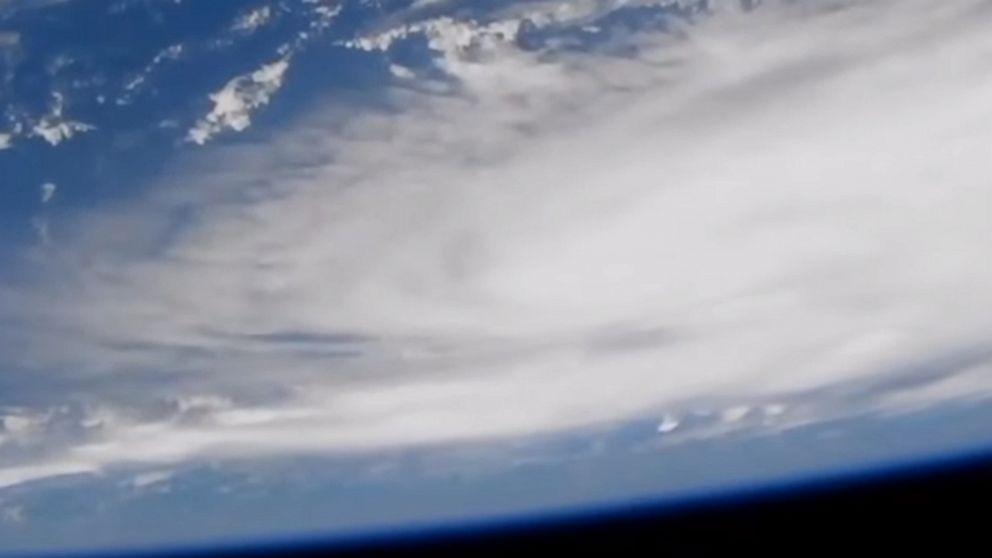 PHOTO: A camera outside of the International Space Station captured views of Hurricane Dorian at 1:05 p.m.EST, Aug. 29, 2019, as it churned over the Atlantic Ocean. 