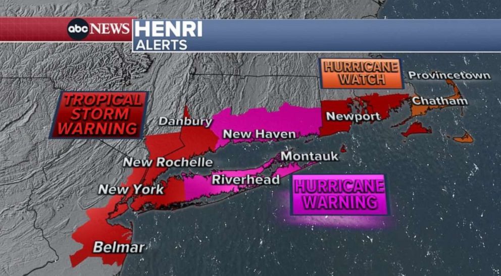 PHOTO: Hurricane and tropical storm warnings have been issued from New Jersey to southern Massachusetts. 