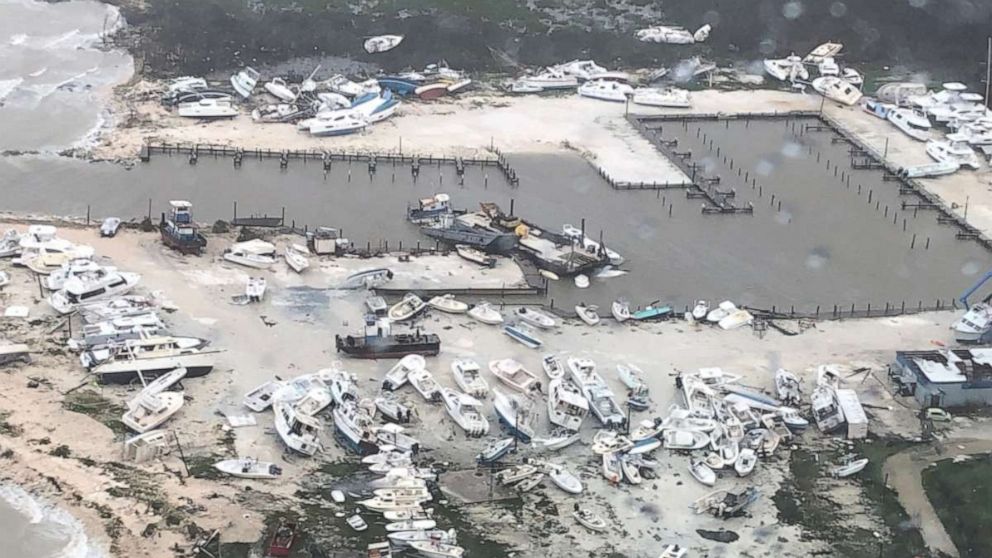 PHOTO: Photo taken from a U.S. Coast Guard helicopter crew in the Bahamas, Sept. 2, 2019.