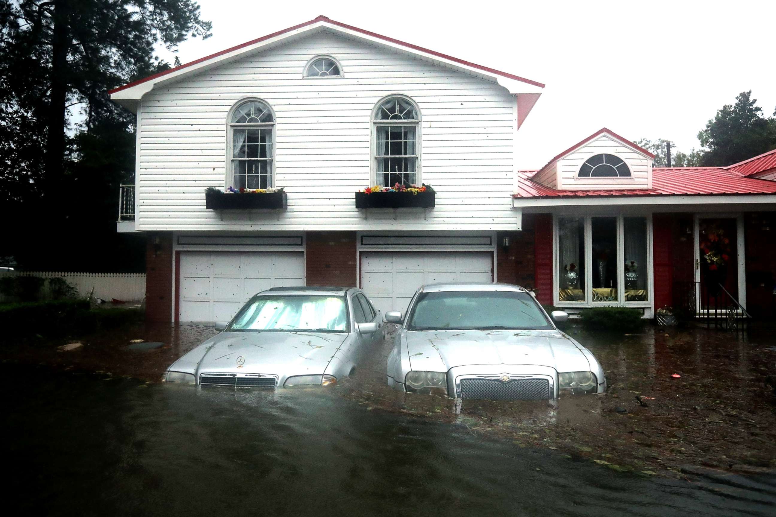PHOTO: Homes are flooded after a storm surge from Hurricane Florence flooded the Neuse River on Sept. 14, 2018, in New Bern, N.C.
