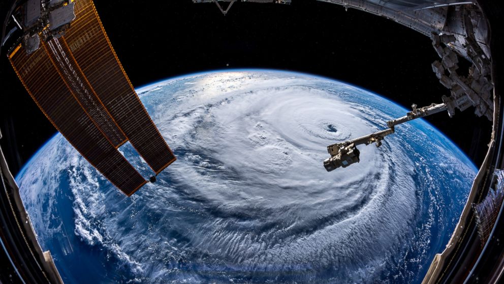 Watch out, America! Hurricane Florence is so enormous, we could only capture her with a super wide angle lens from #ISS, 400 km directly above the eye. Get prepared on the East Coast, this is a no-kidding nightmare coming for you.