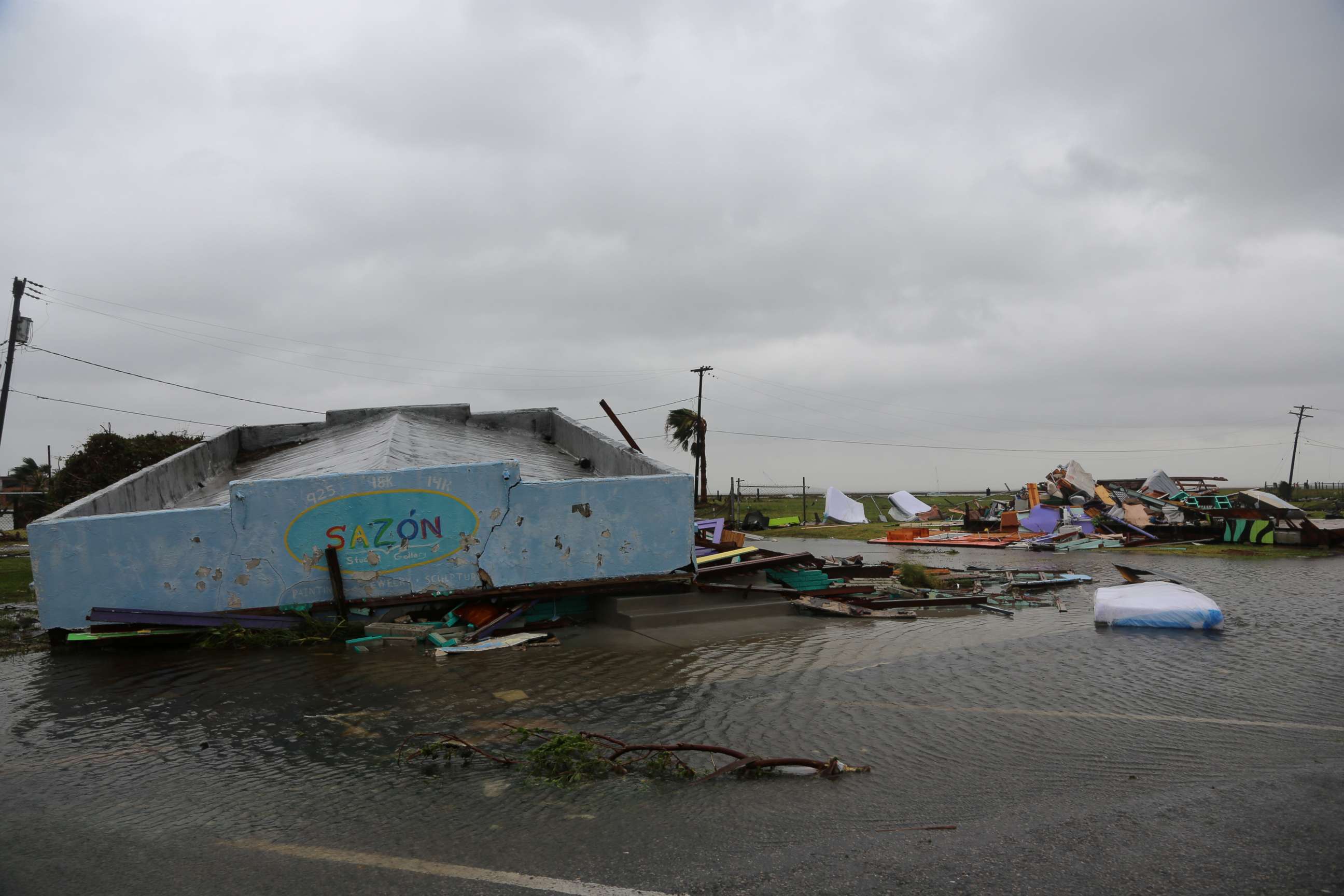 PHOTO: Rockport, Texas has been hard hit by Hurricane Harvey's wrath of torrential rain and high wind, Aug. 26. 2017.