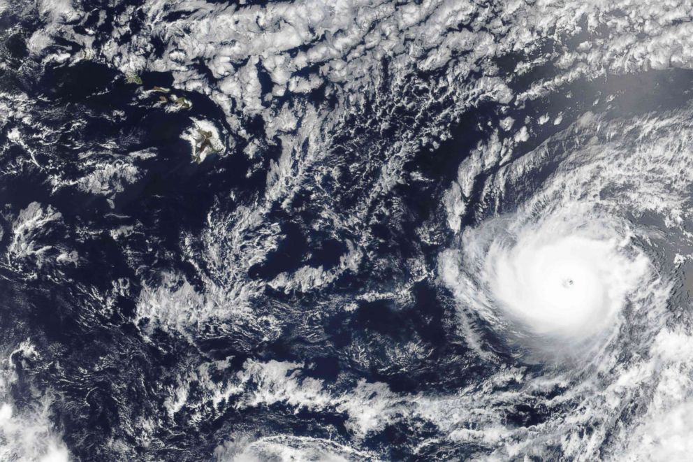 PHOTO: Hurricane Hector is seen southeast of Hawaii on Aug. 6, 2018 in this NASA Earth Observatory satellite image.