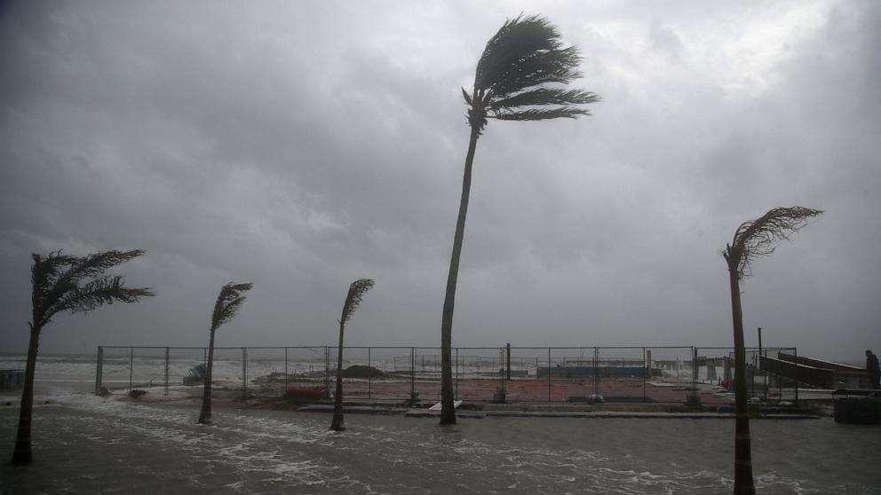 PHOTO: Fort Myers Beach sees flooding as the outer bands of Hurricane Helene nears on Fort Myers Beach, Fla. on Sept. 26, 2024.