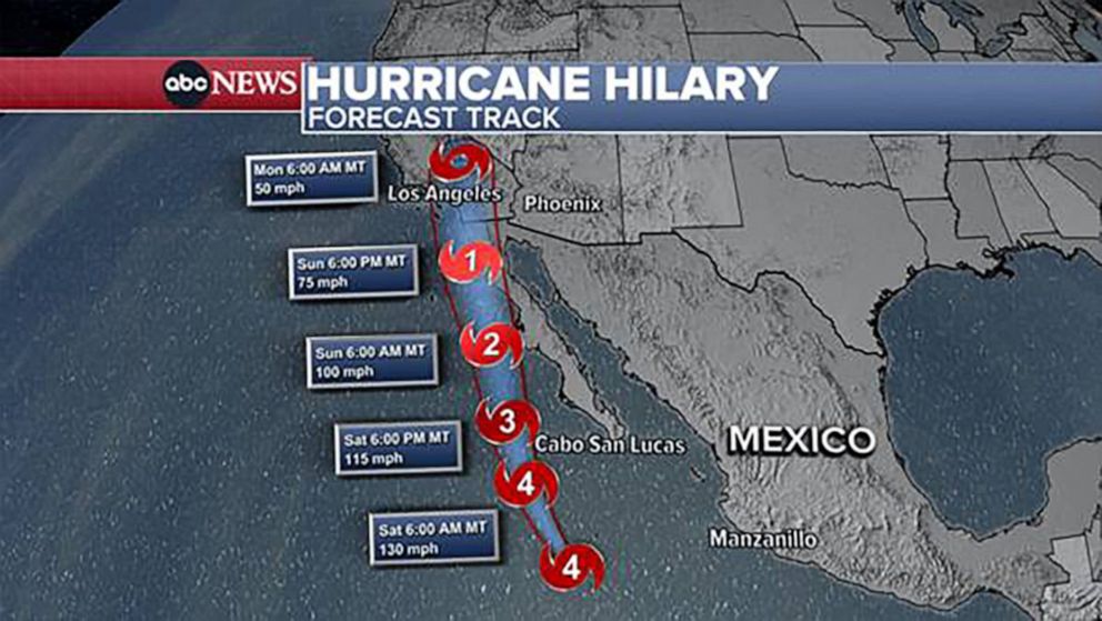 Hilary track and updates 1st ever tropical storm watch issued in