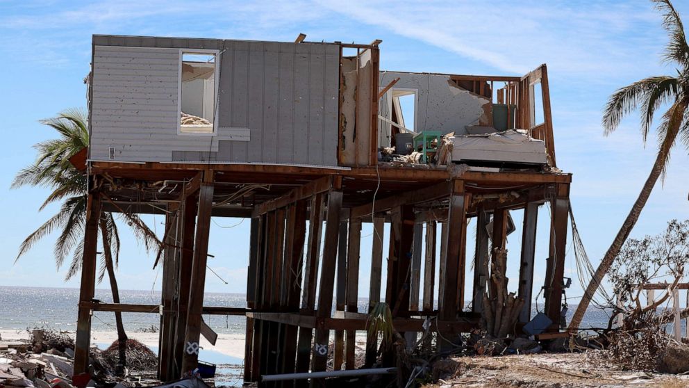 PHOTO: A destroyed home is seen in the wake of Hurricane Ian, Oct. 3, 2022, in Fort Myers Beach, Fla. 