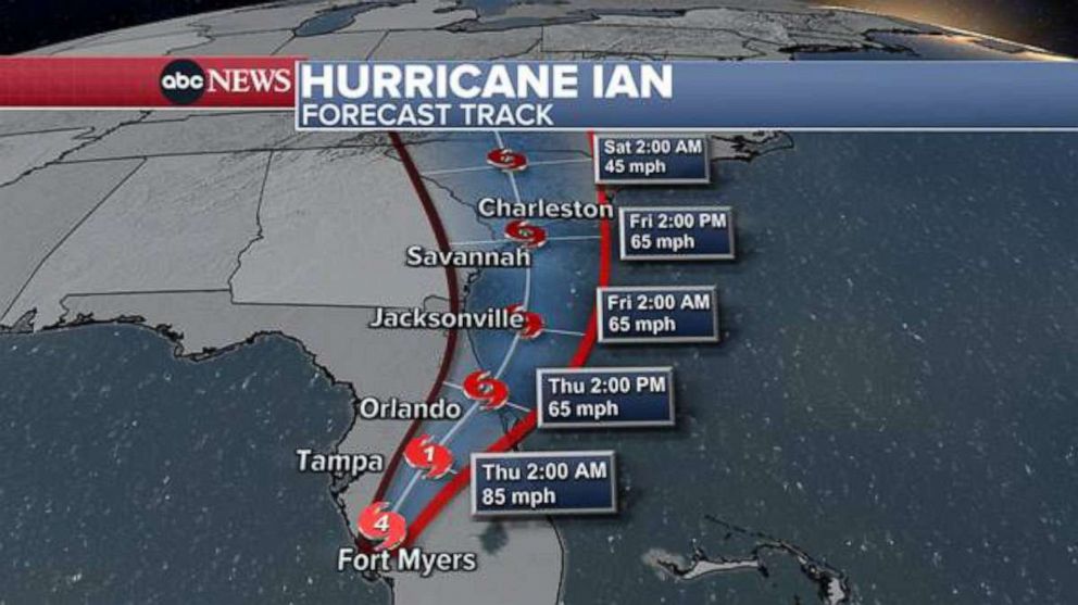 PHOTO: Hurricane Ian forecast track