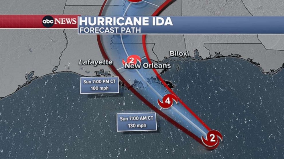 Ida closes in on Louisiana as Category 2 hurricane: Latest forecast ...