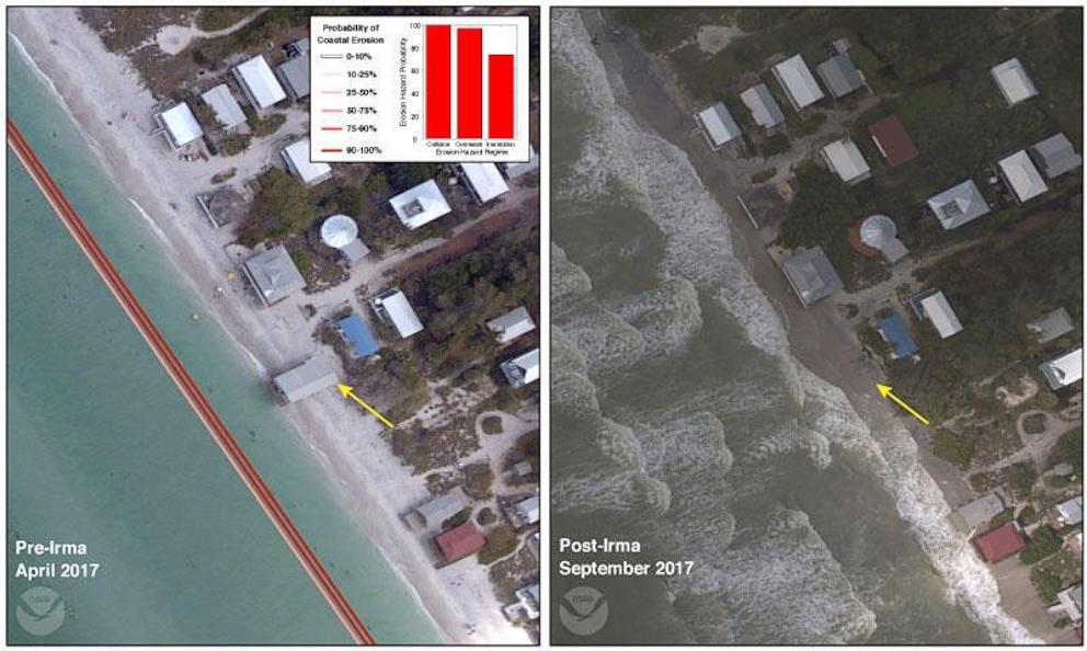 PHOTO: Before and after Hurricane Irma in Nov. 2017 on Ponte Verde Florida.