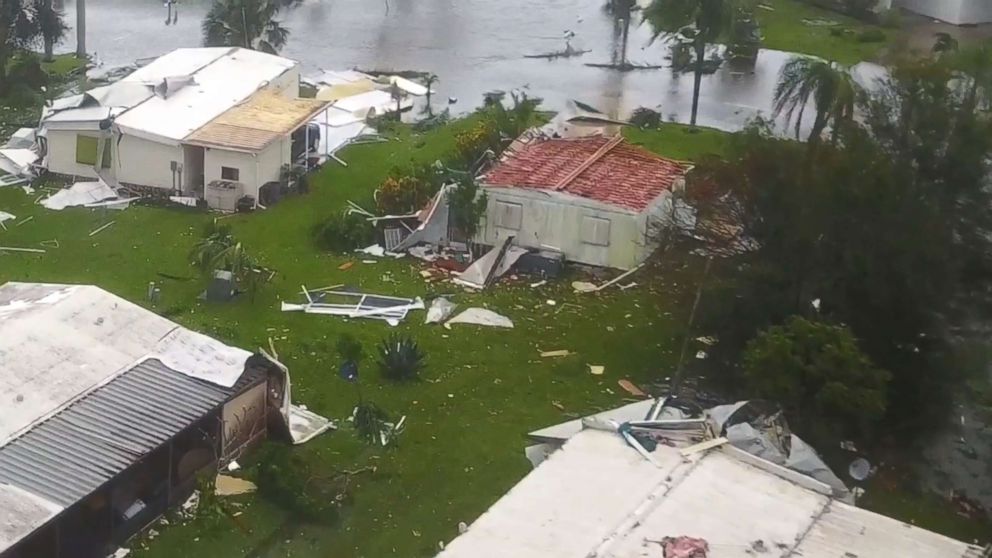 PHOTO: Images captured by a drone show damage in the aftermath of Hurricane Irma making landfall in Naples, Fla., Sept. 10, 2017.