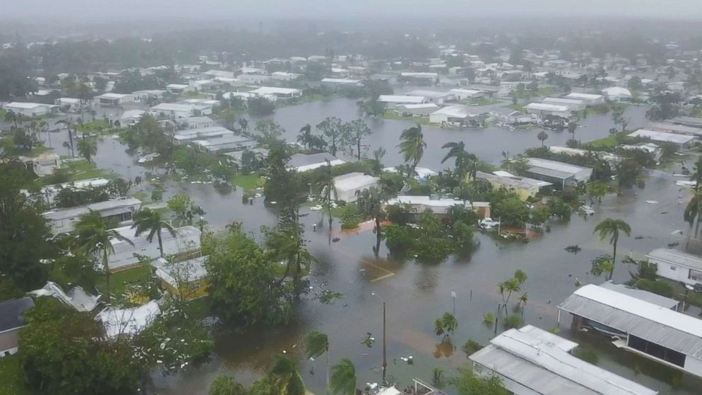 PHOTO: Images captured by a drone show damage in the aftermath of Hurricane Irma making landfall in Naples, Fla., Sept. 10, 2017.