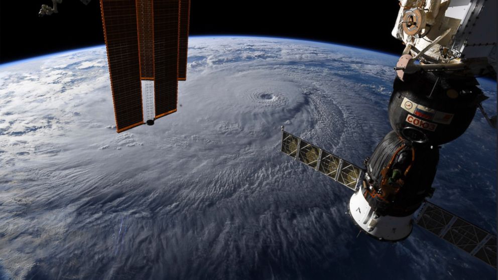 PHOTO: This image provided by NASA on Aug. 22, 2018 shows Hurricane Lane as seen from the International Space Station.